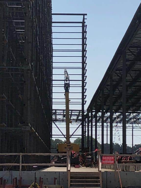 a scaffolding in front of a building
